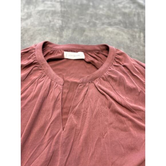 Lucky Brand Womens‎ Sandwash Modal Notched V-Neck Long Sleeve Blouse Size M - Picture 4 of 4